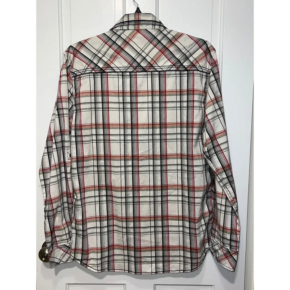 BKE Athletic Fit Mens Large Plaid Long Sleeve Button Pearl Snap Shirt